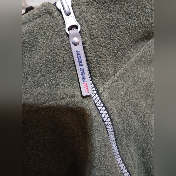 Free Tech Fleece Pullover Sweater 1/4 Zip‎ Green Men's Large - Picture 4 of 5